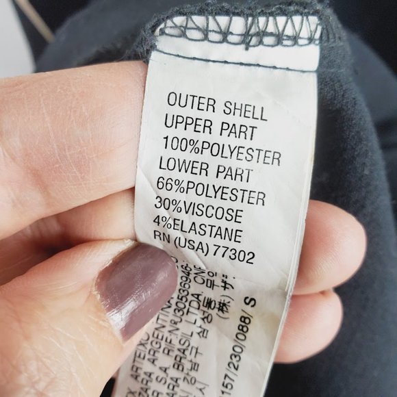 Zara Two Tone Dress w Draped Bodice Small Bone Black - Picture 5 of 5